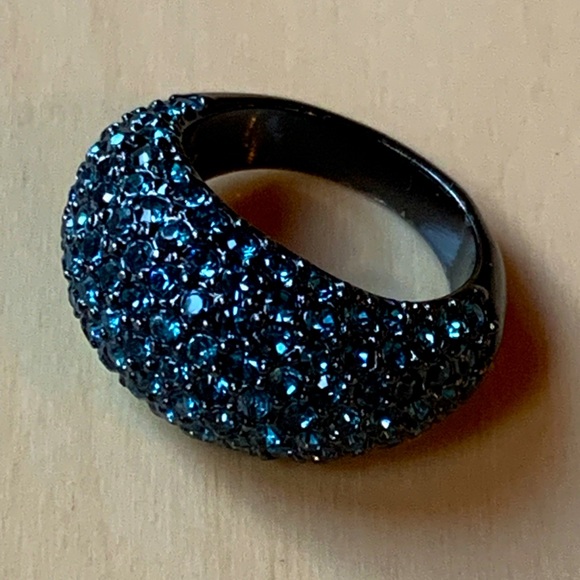 Coach Dome Cocktail Ring with Blue and Green Stones - Picture 2 of 10